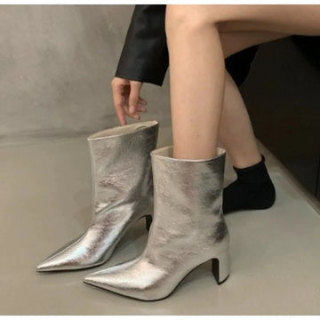Xajzpa New Style Fashion Women's Black Winter Zipper Warm Plush Ankle Boots Women Square Heel Zip Lady Footwear Shoes Super Big Size